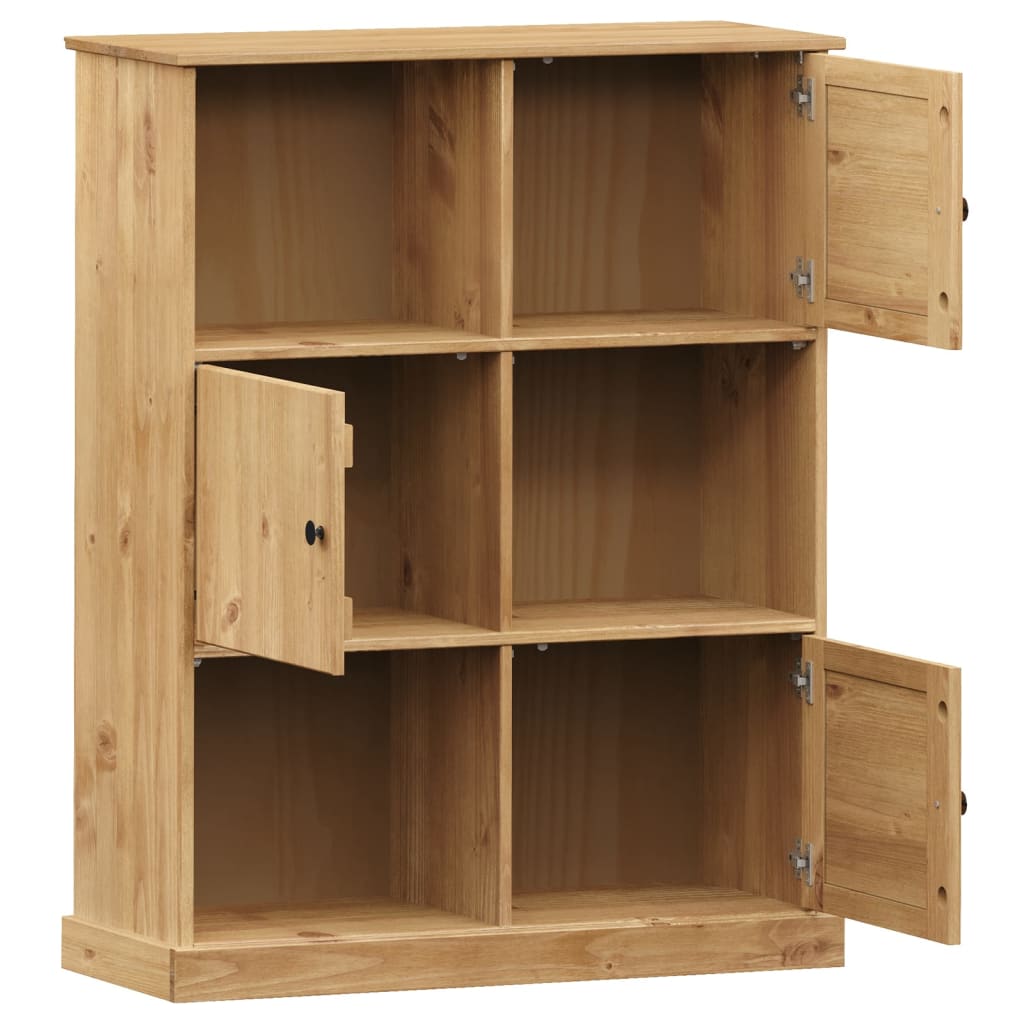 VIGO tömör fenyőfa könyvespolc 90x35x114,5 cm