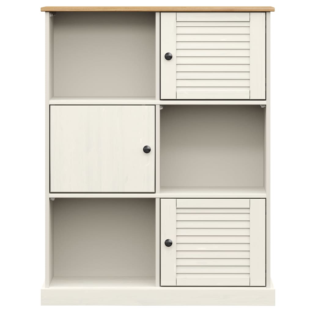 VIGO fehér tömör fenyőfa könyvespolc 90x35x114,5 cm