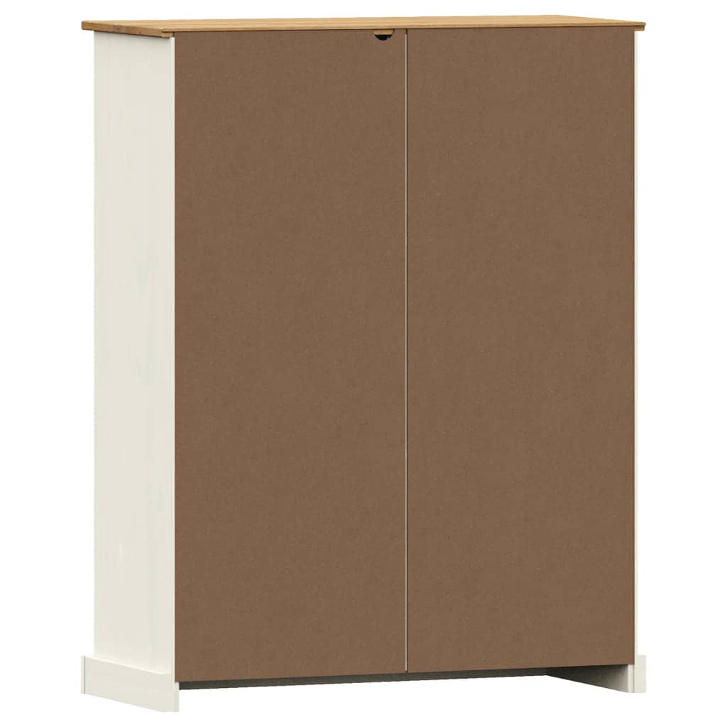VIGO fehér tömör fenyőfa könyvespolc 90x35x114,5 cm