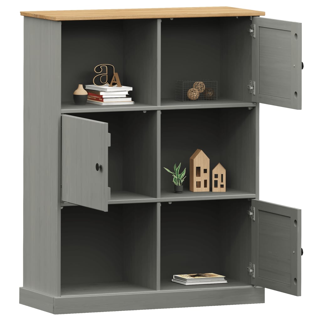 VIGO tömör fenyőfa könyvespolc 90x35x114,5 cm