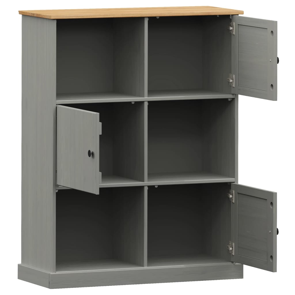 VIGO tömör fenyőfa könyvespolc 90x35x114,5 cm