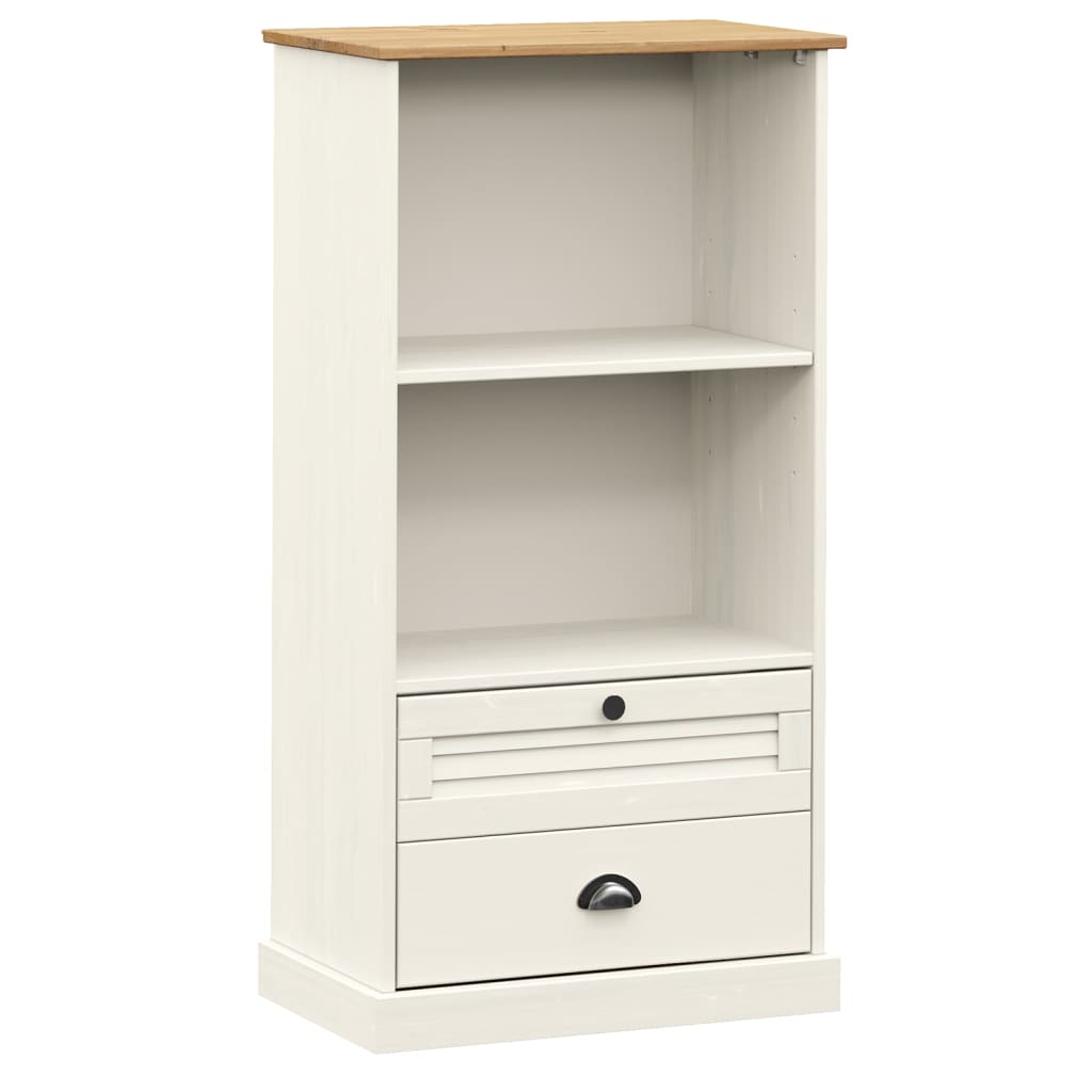 VIGO fehér tömör fenyőfa könyvespolc 60x35x114,5 cm