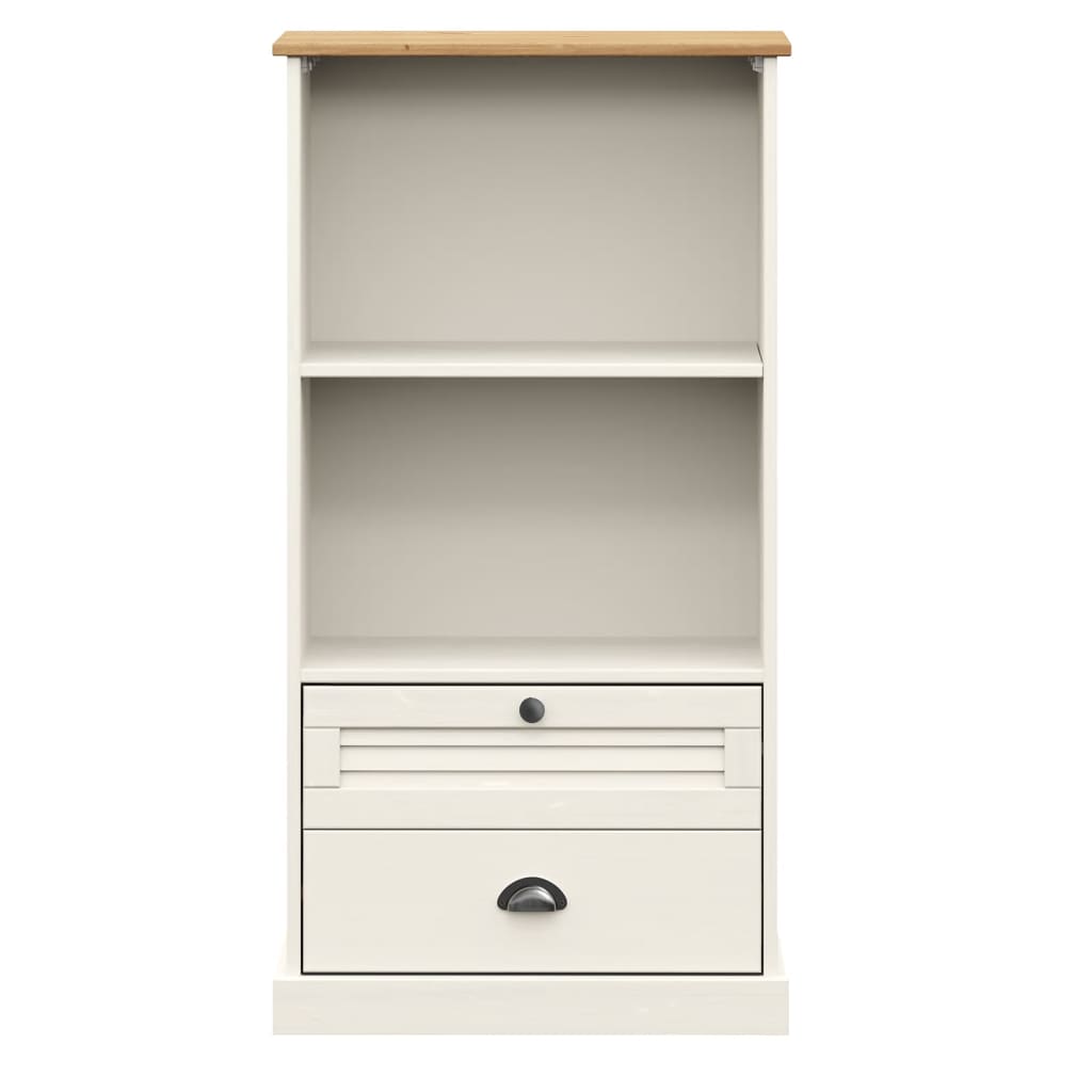 VIGO fehér tömör fenyőfa könyvespolc 60x35x114,5 cm