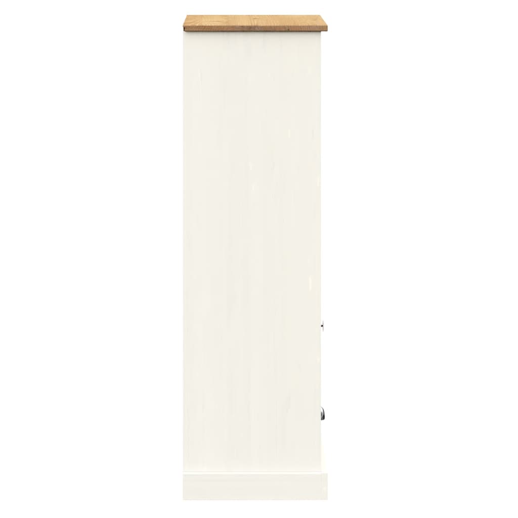 VIGO fehér tömör fenyőfa könyvespolc 60x35x114,5 cm
