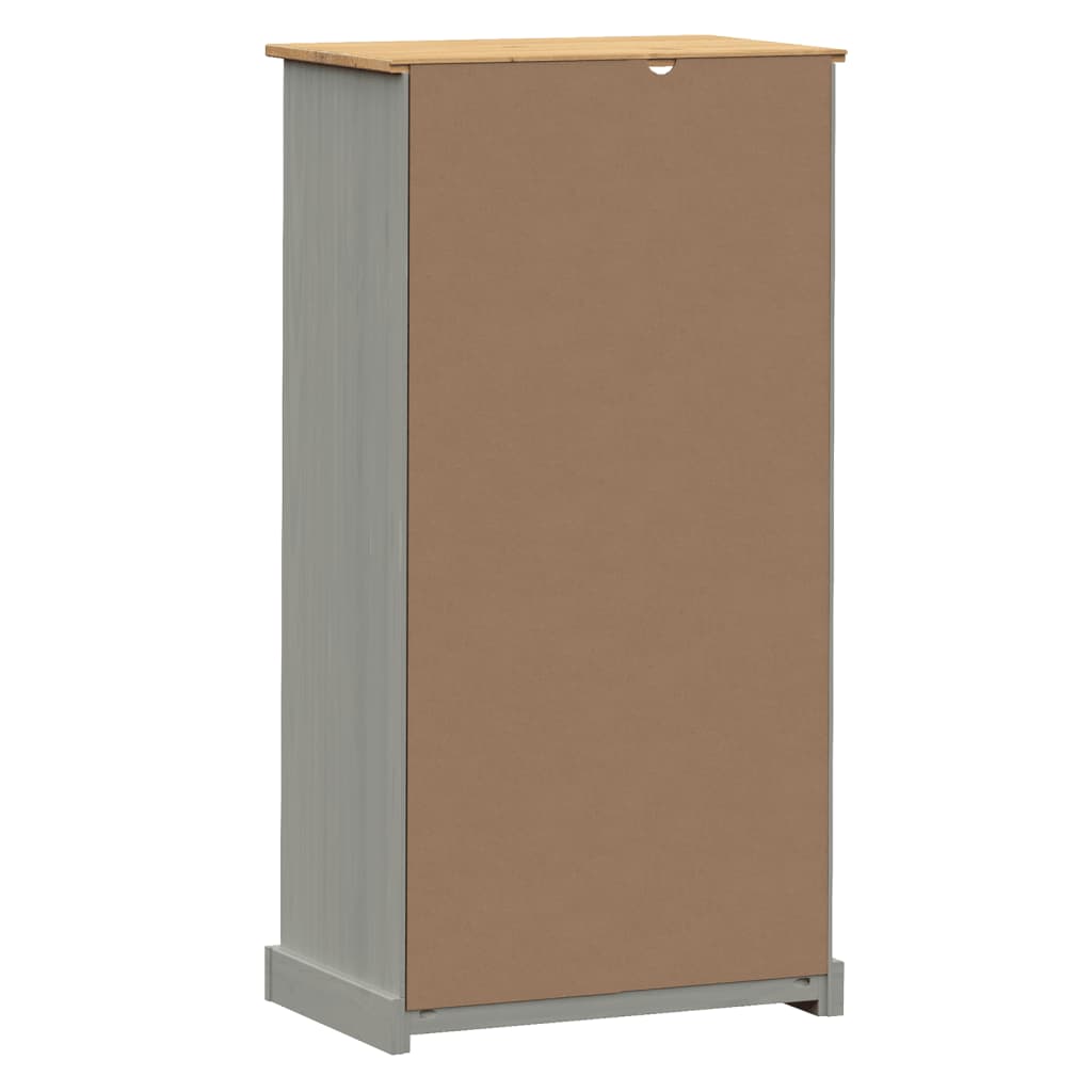 VIGO szürke tömör fenyőfa könyvespolc 60x35x114,5 cm