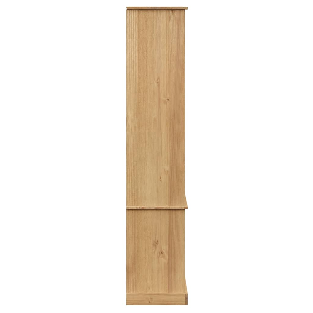 VIGO üvegvitrines tömör fenyőfa éjjeliszekrény 85x35x170 cm