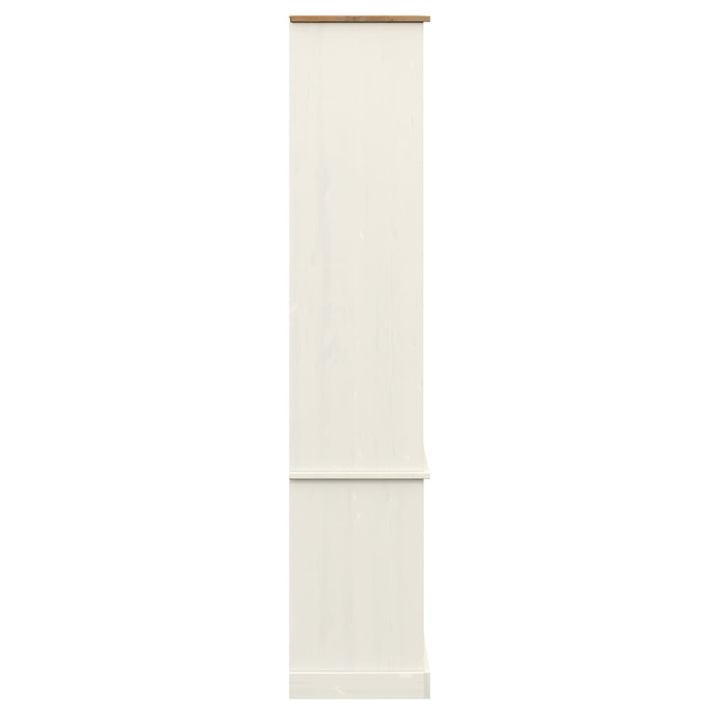 VIGO fehér üvegvitrines tömör fenyőszekrény 85x35x170 cm