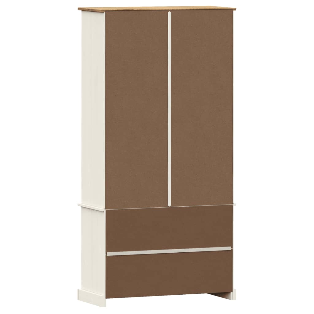 VIGO fehér üvegvitrines tömör fenyőszekrény 85x35x170 cm