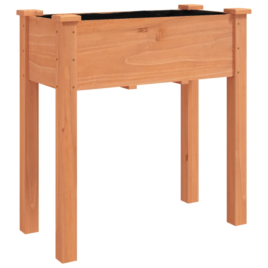 barna tömör fenyőfa kerekes ültetőláda béléssel 71 x 37 x 80 cm