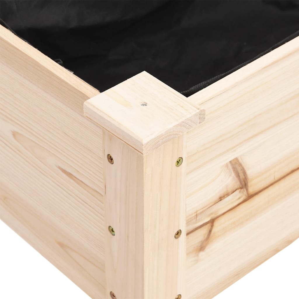 tömör fenyőfa kerekes ültetőláda béléssel 118x59x80 cm