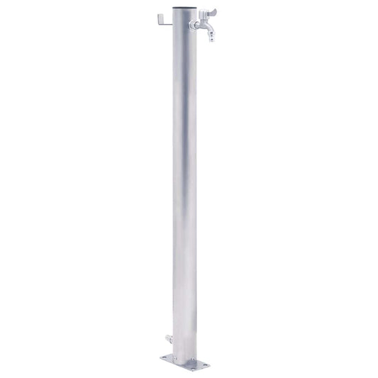 kerek rozsdamentes acél kerti oszlop típusú vízcsap 40 cm