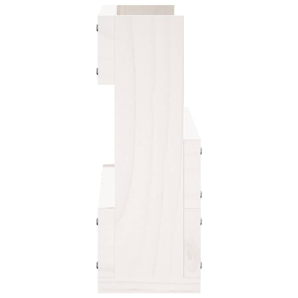2 db fehér tömör fenyőfa fali cipőtartó 59 x 9 x 23 cm