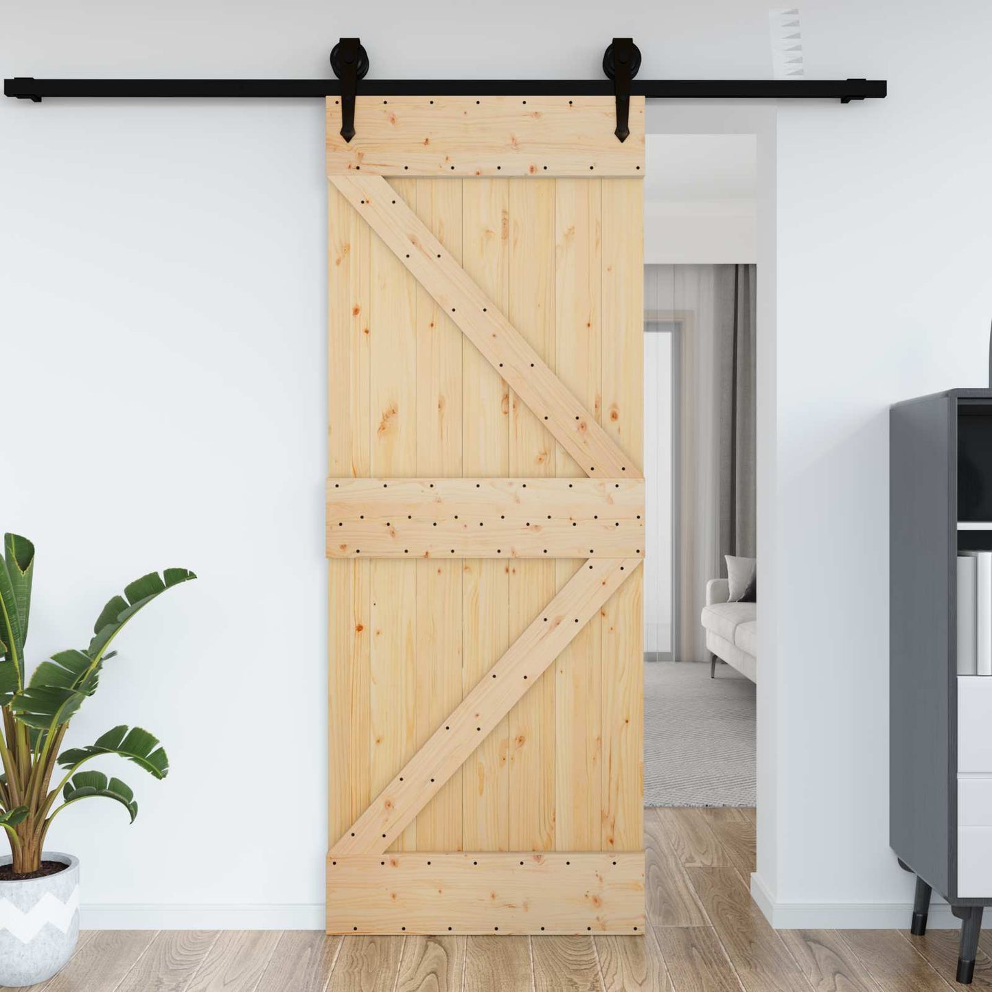 Ajtó NARVIK Természetes 95 x 210 cm Szilárd Fenyőfa