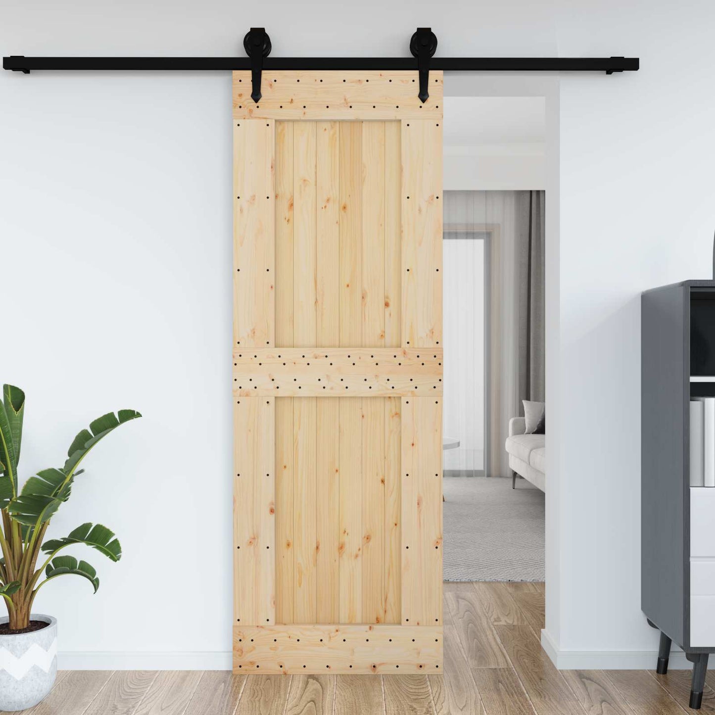 Ajtó NARVIK Természetes 80 x 210 cm Szilárd Fenyőfa