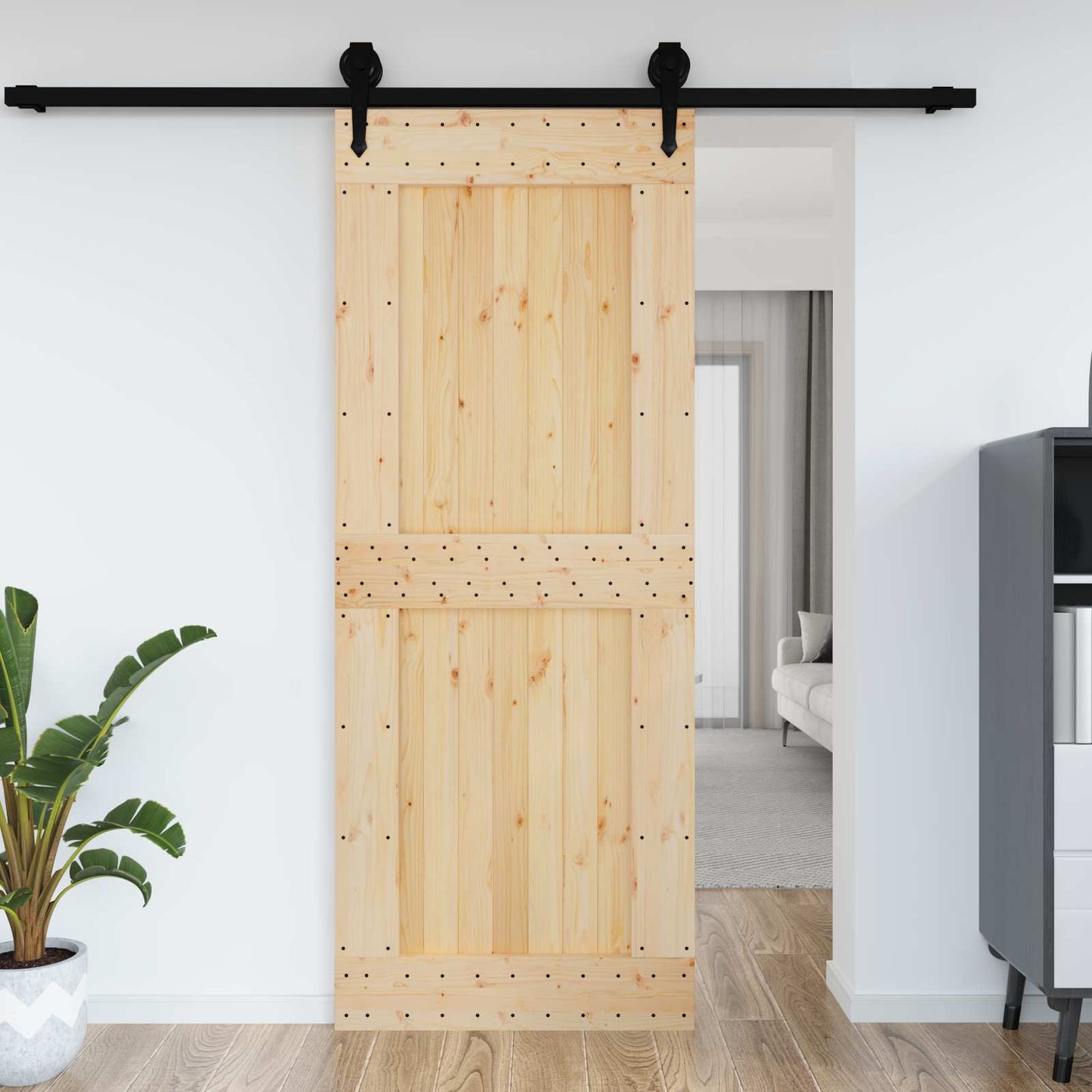 Ajtó NARVIK Természetes 90 x 210 cm Szilárd Fenyőfa