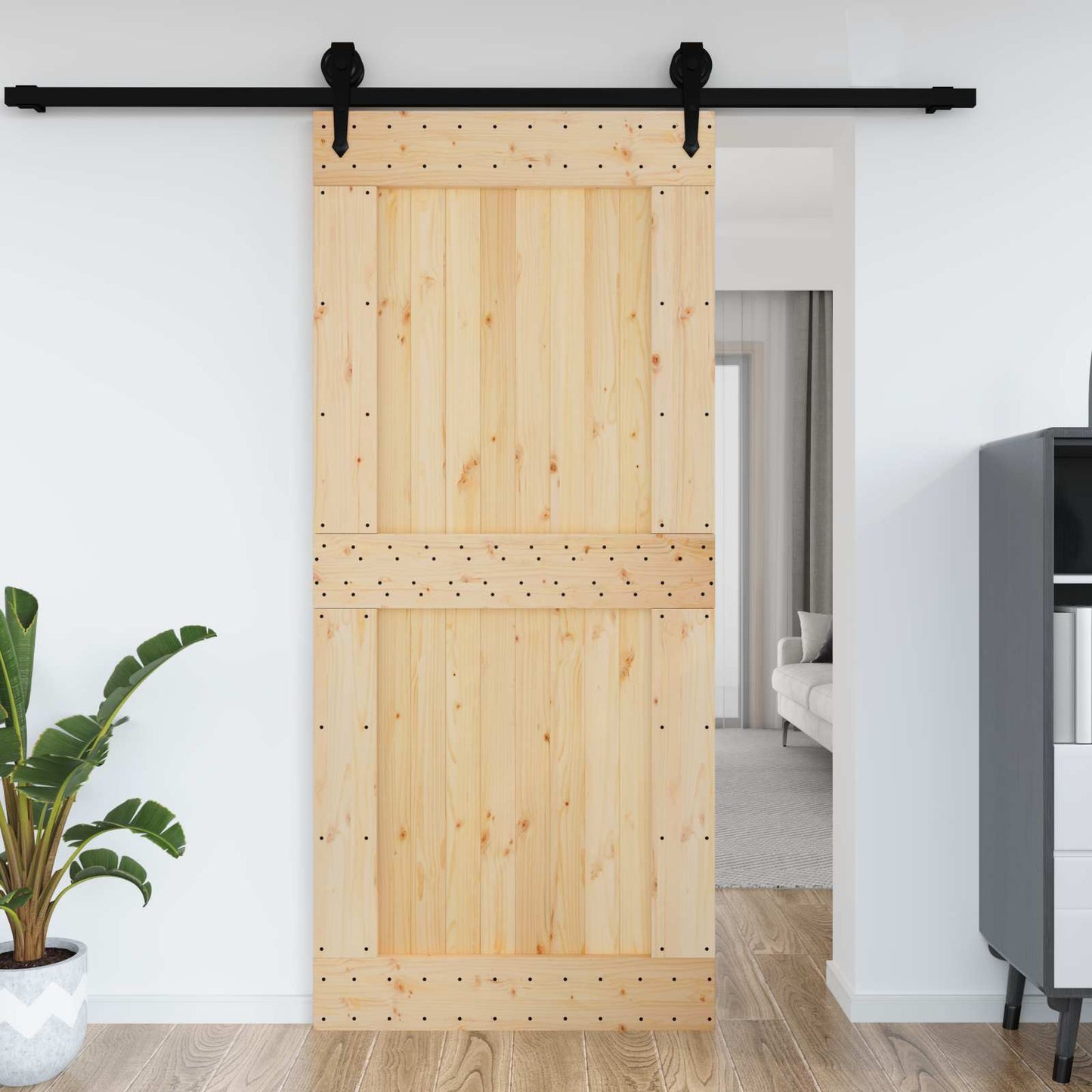 Ajtó NARVIK Természetes 100 x 210 cm Szilárd Fenyőfa