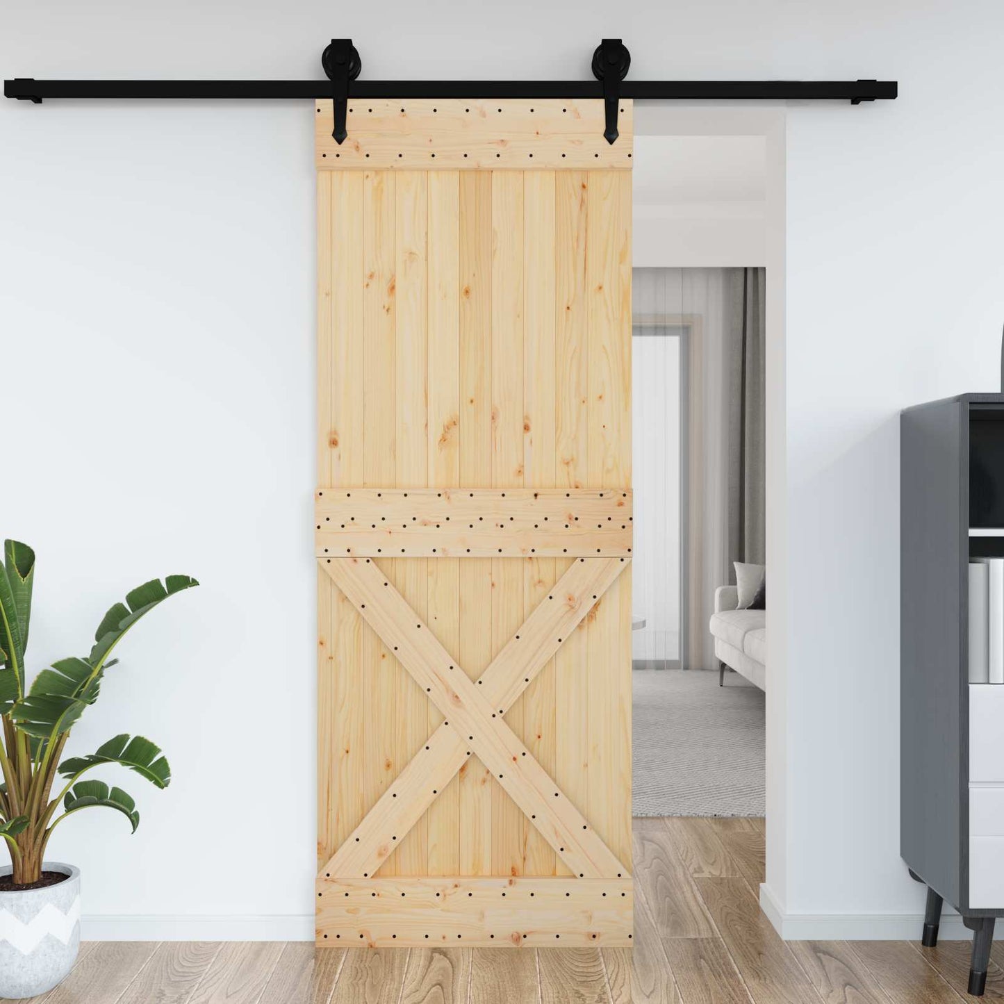 Ajtó NARVIK Természetes 85 x 210 cm Szilárd Fenyőfa