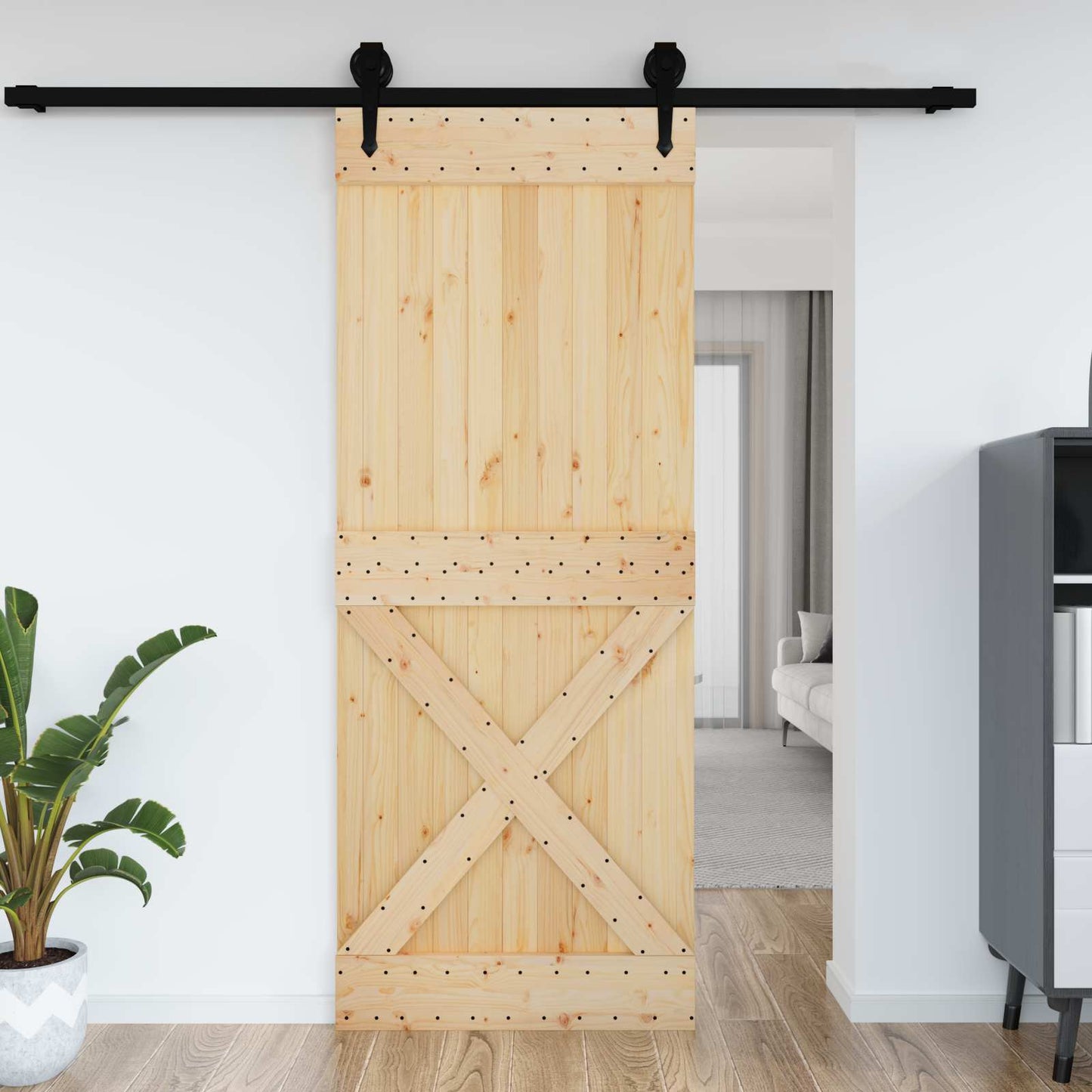 Ajtó NARVIK Természetes 90 x 210 cm Szilárd Fenyőfa