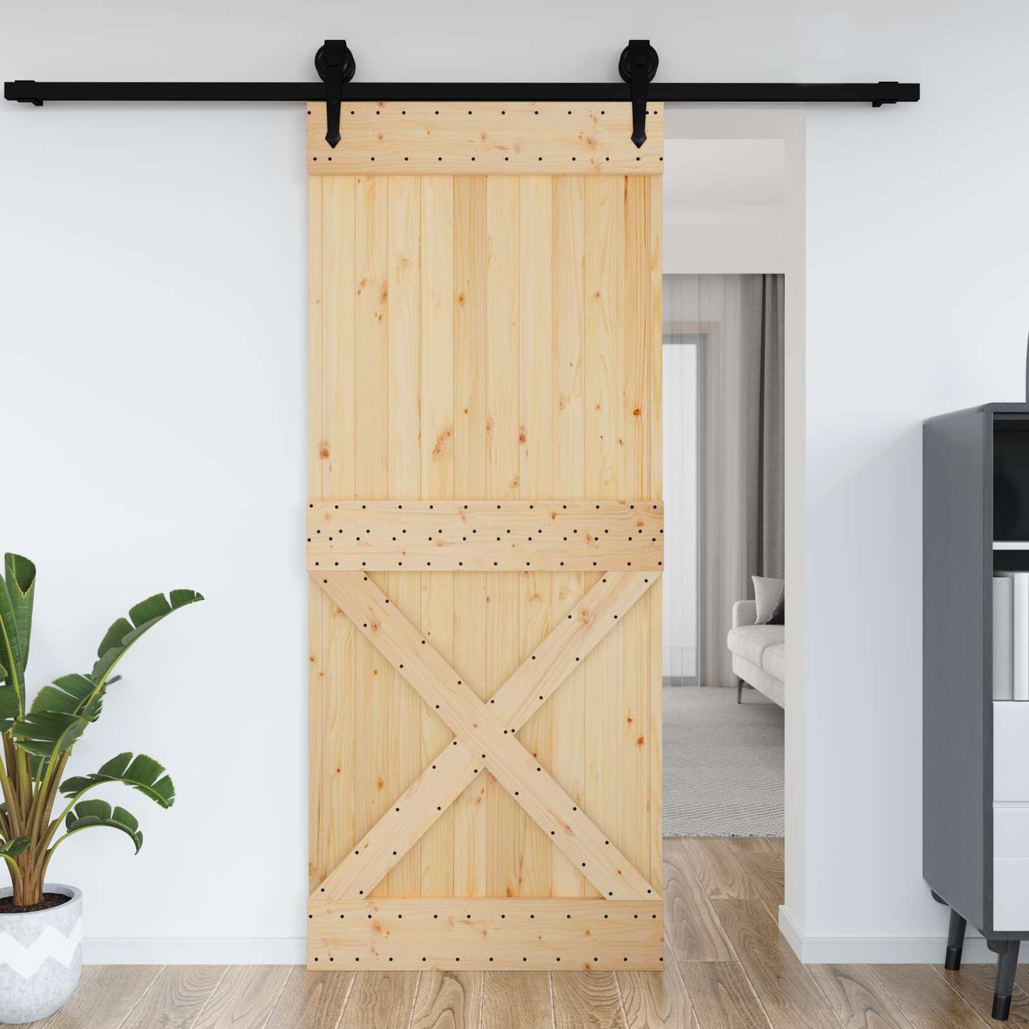 Ajtó NARVIK Természetes 95 x 210 cm Szilárd Fenyőfa