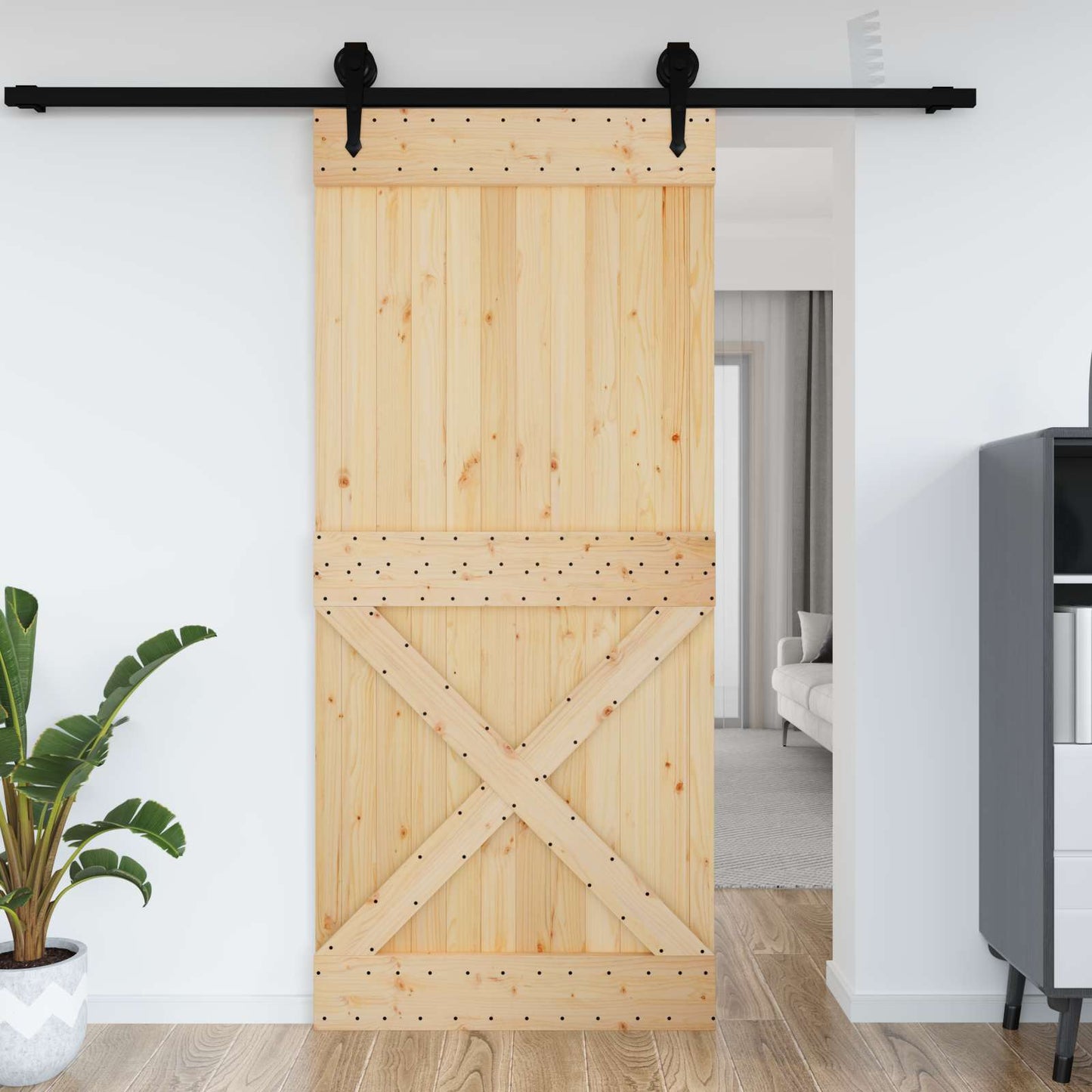 Ajtó NARVIK Természetes 100 x 210 cm Szilárd Fenyőfa
