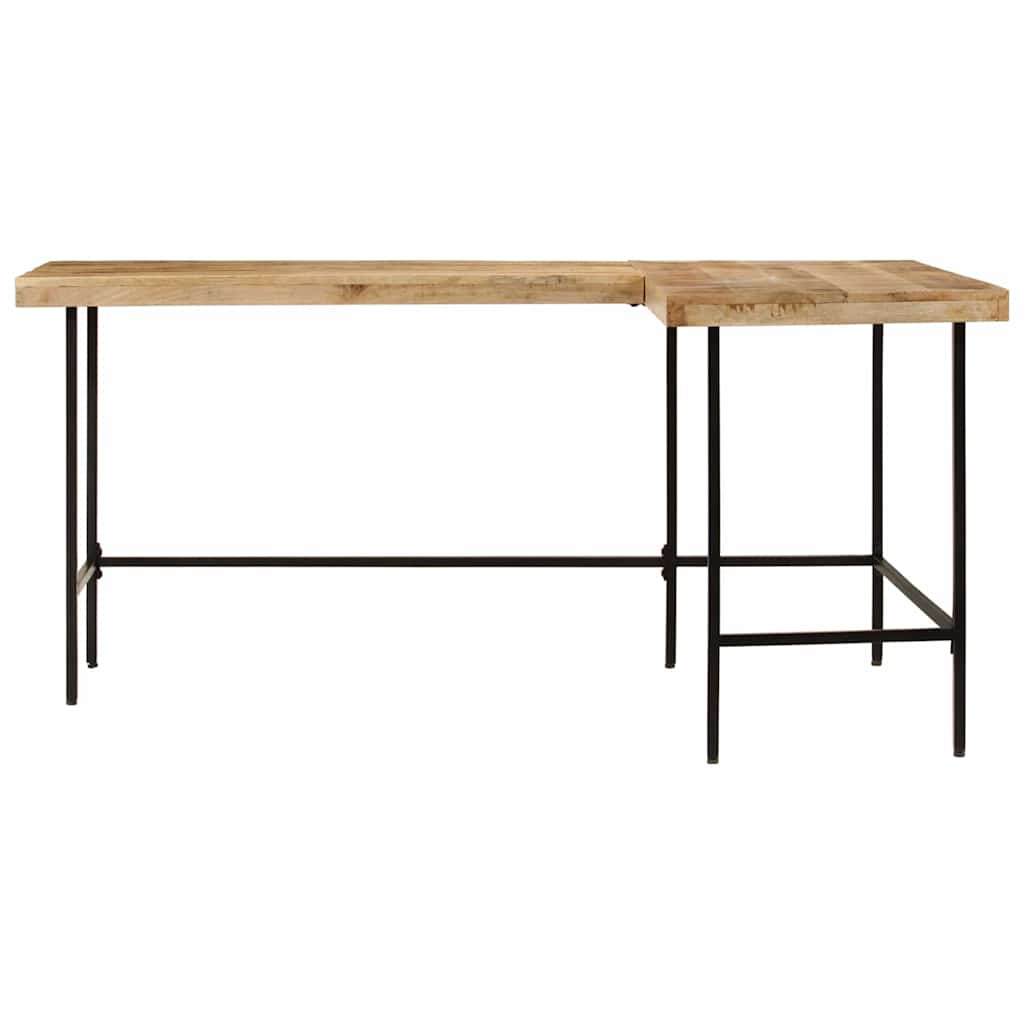 íróasztal 165x110x77 cm tömörfa mangó és vas