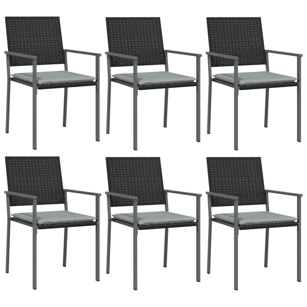 7 részes polyrattan és acél kerti étkezőgarnitúra