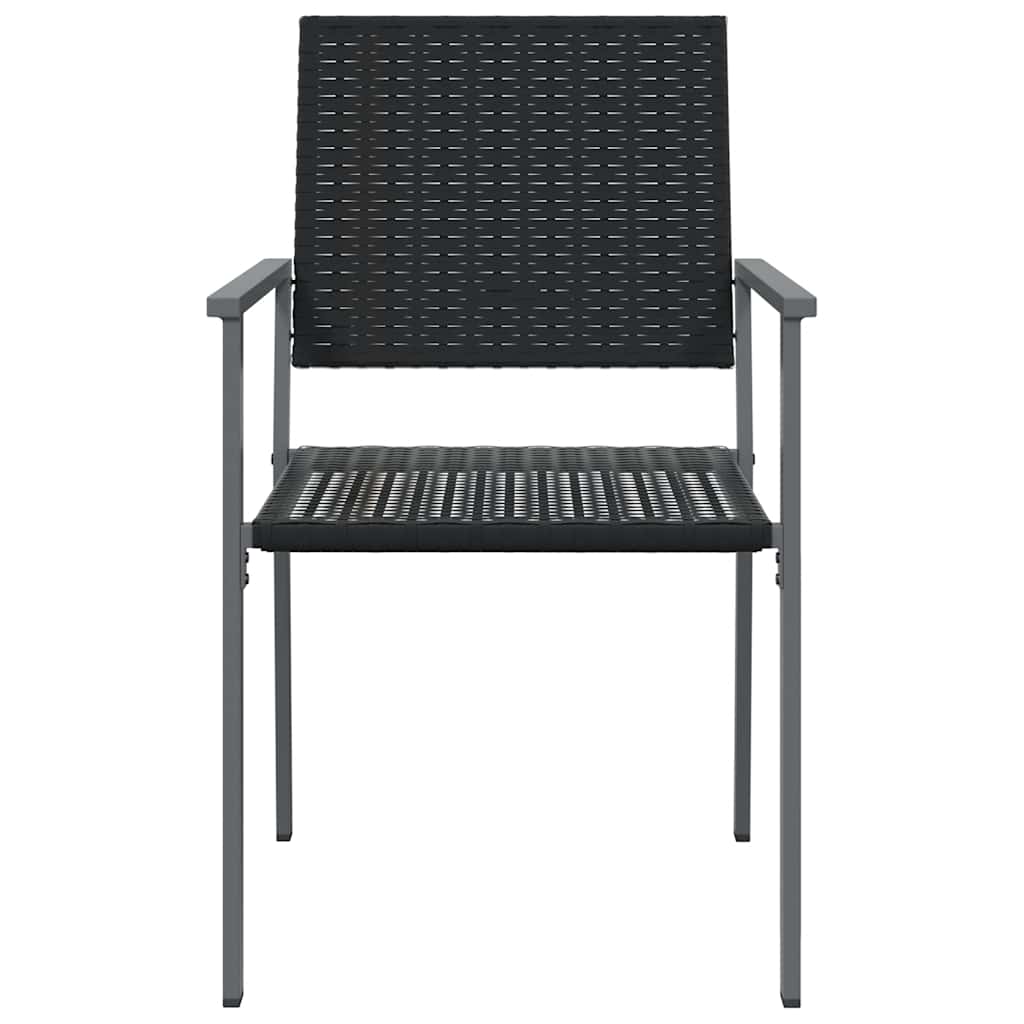 4 db fekete polyrattan kerti szék párnával 54x62,5x89 cm