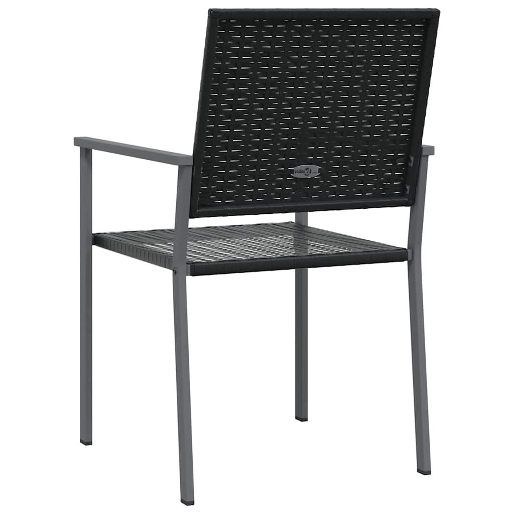 6 db fekete polyrattan kerti szék párnával 54x62,5x89 cm
