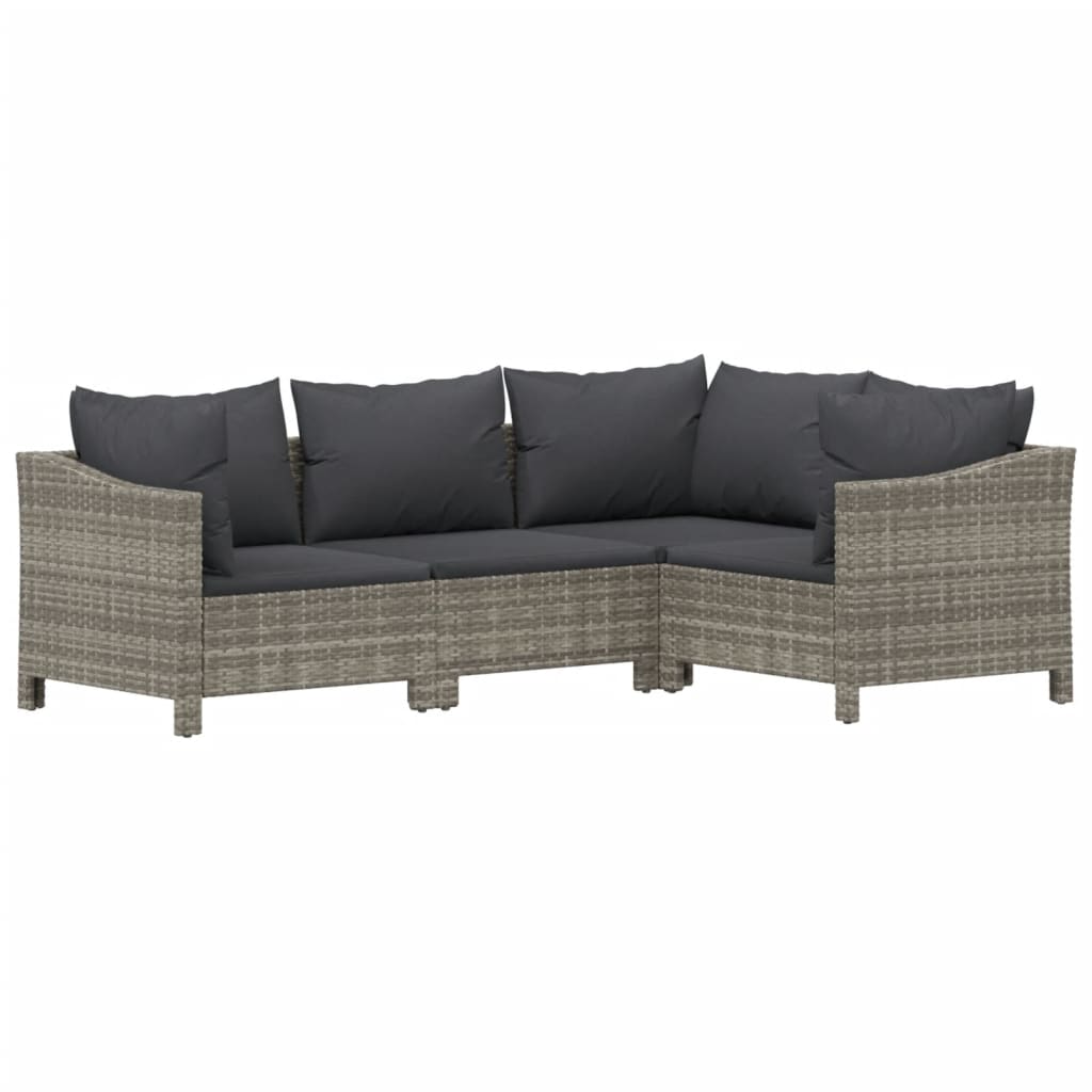 5 részes szürke polyrattan kerti ülőgarnitúra párnákkal
