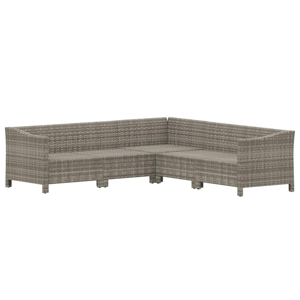 5 részes szürke polyrattan kerti ülőgarnitúra párnákkal