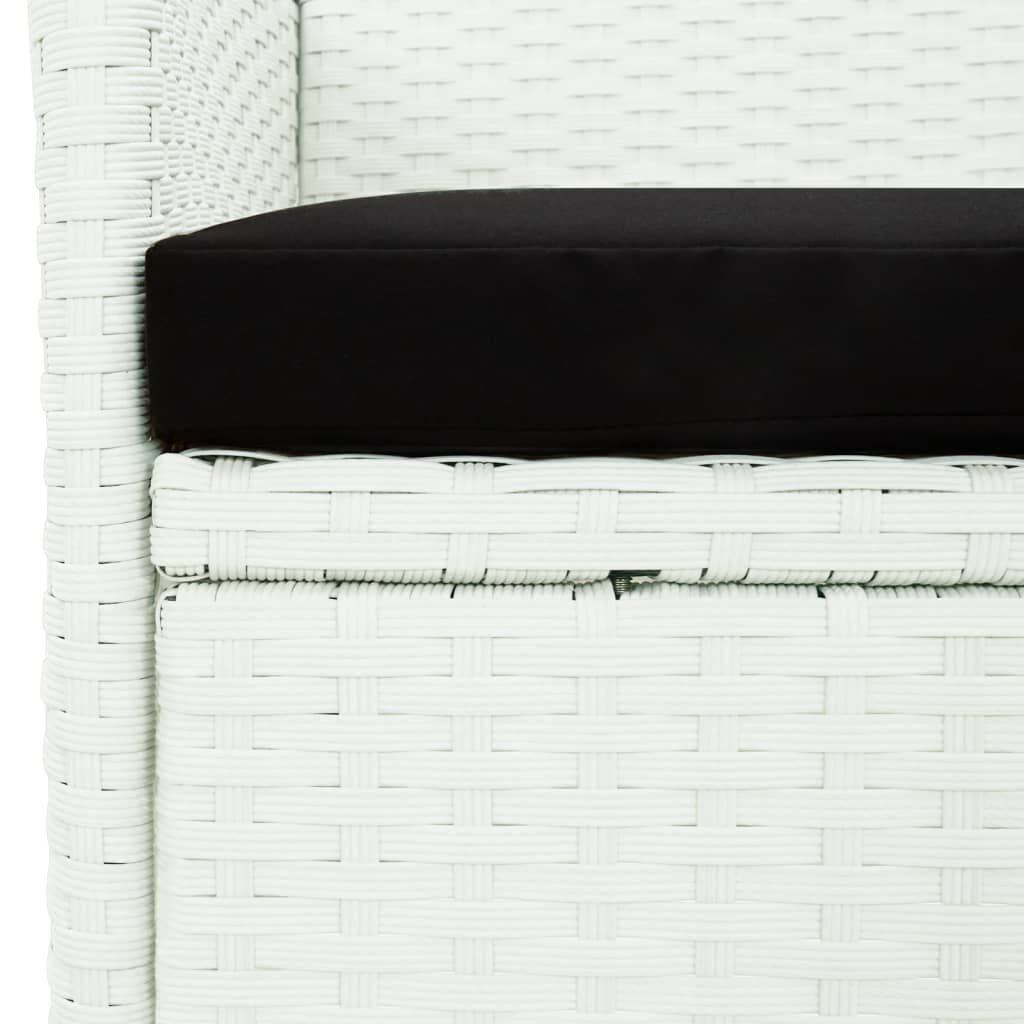 9 részes fehér polyrattan kerti étkezőgarnitúra párnákkal