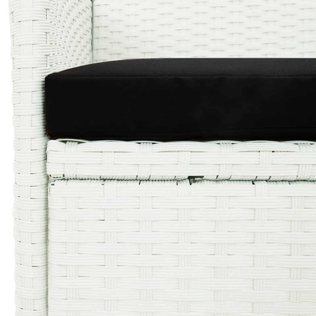 9 részes fehér polyrattan kerti étkezőgarnitúra párnákkal
