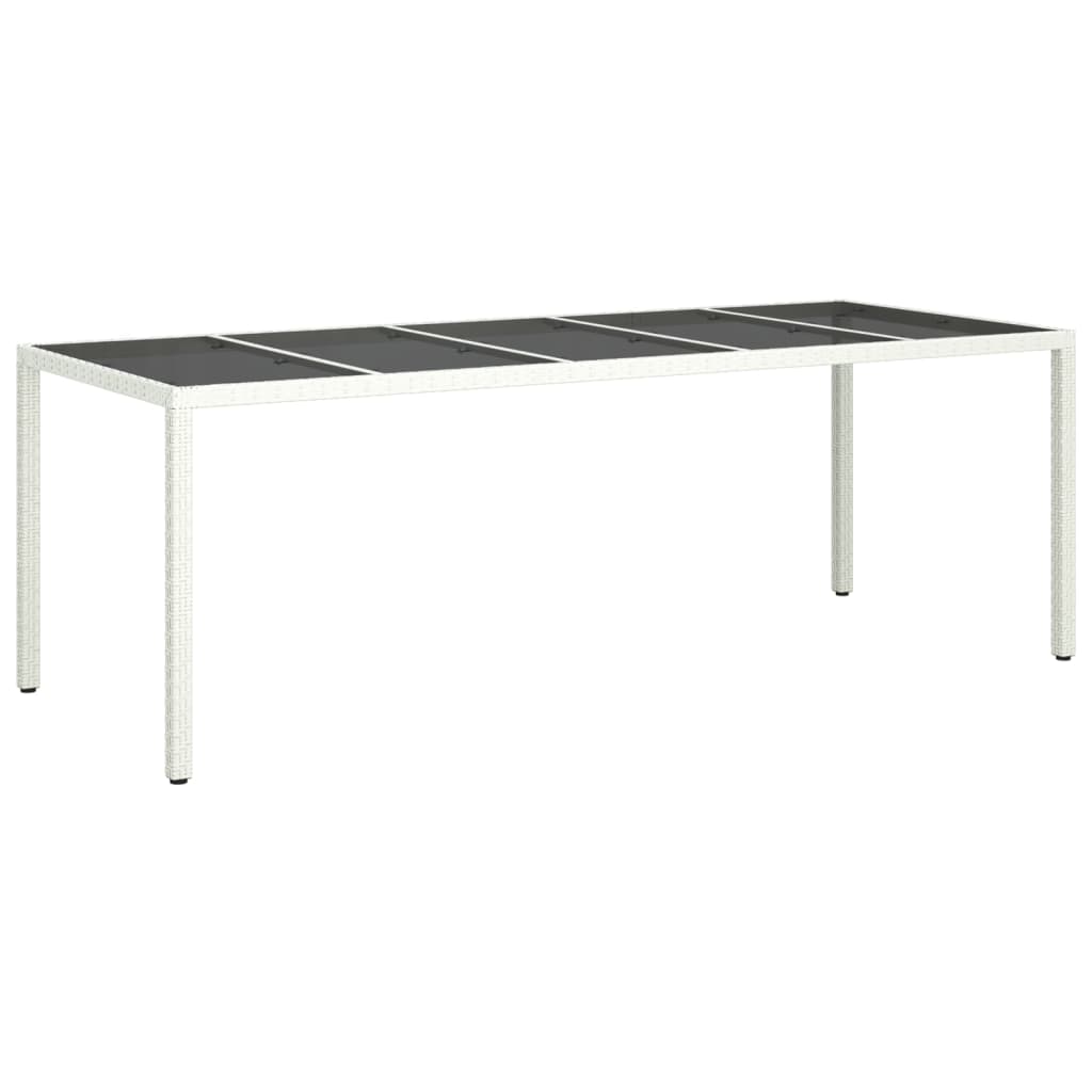 9 részes fehér polyrattan kerti étkezőgarnitúra párnákkal