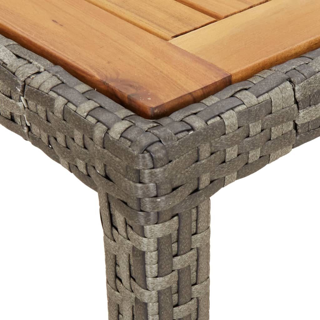 3 részes szürke polyrattan kerti étkezőgarnitúra párnával