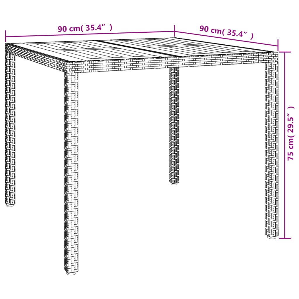 3 részes szürke polyrattan kerti étkezőgarnitúra párnával