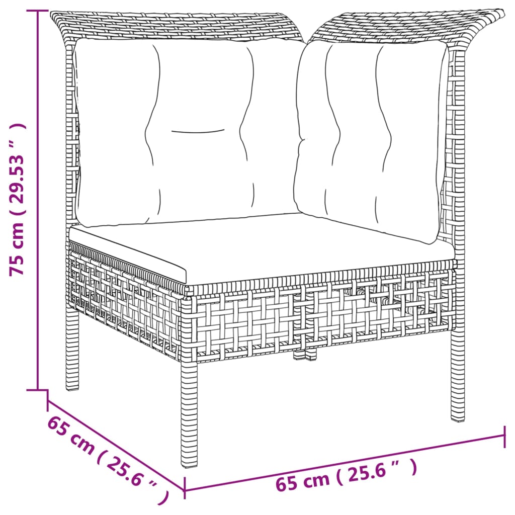 8 részes szürke polyrattan kerti ülőgarnitúra párnákkal