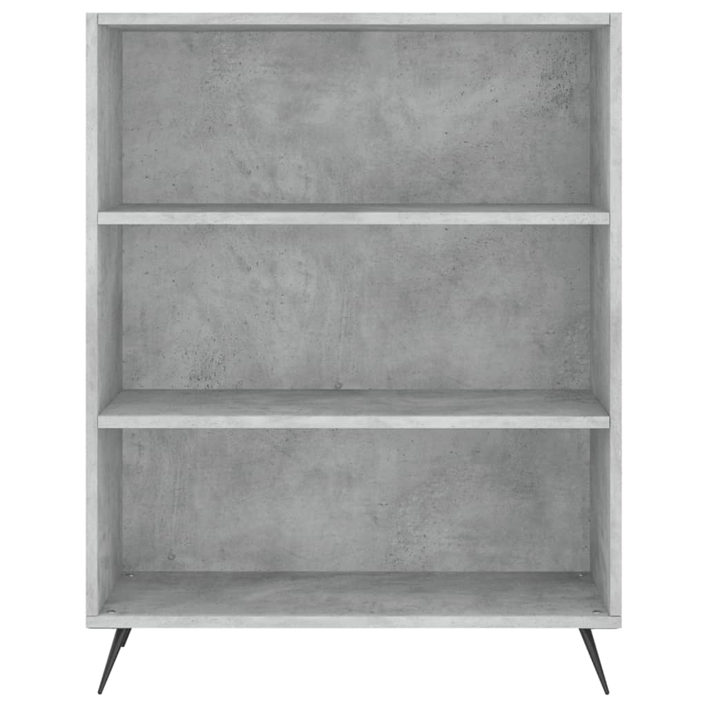 betonszürke szerelt fa könyvespolc 69,5 x 32,5 x 90 cm