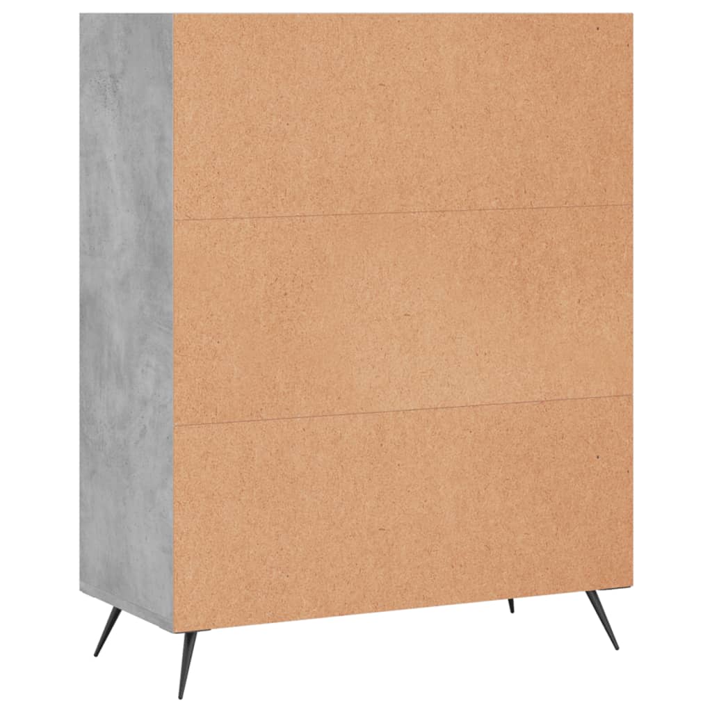 betonszürke szerelt fa könyvespolc 69,5 x 32,5 x 90 cm