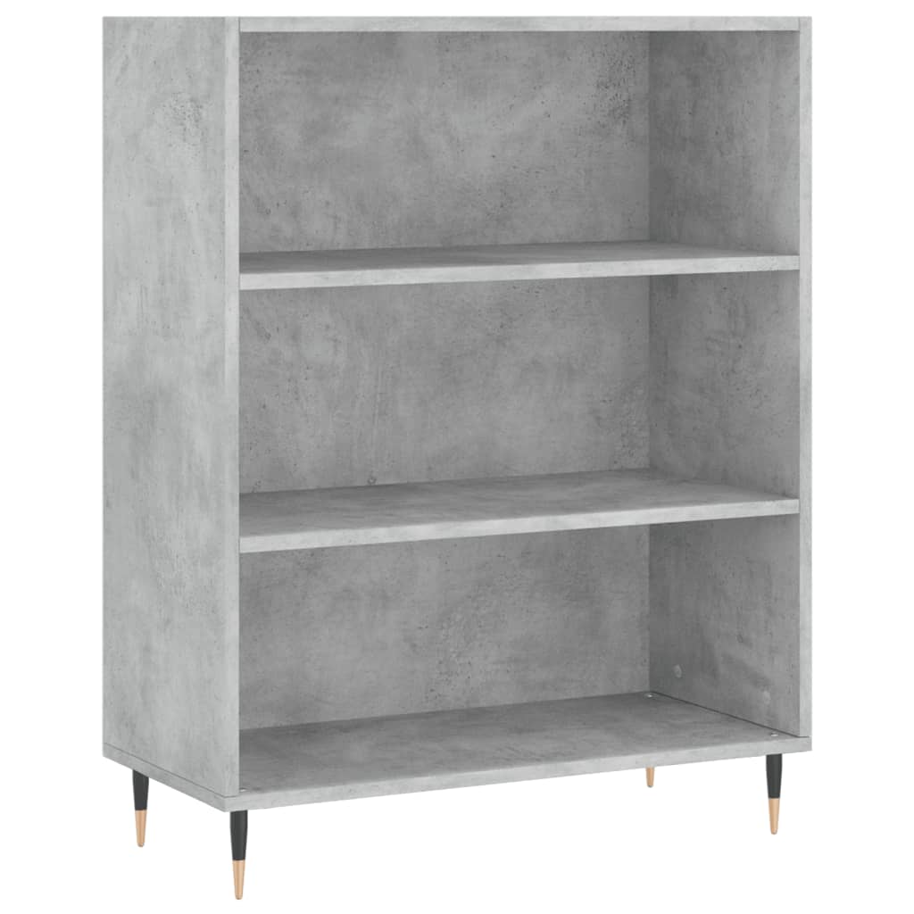 betonszürke szerelt fa könyvespolc 69,5 x 32,5 x 90 cm