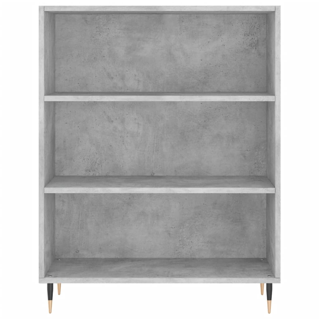 betonszürke szerelt fa könyvespolc 69,5 x 32,5 x 90 cm