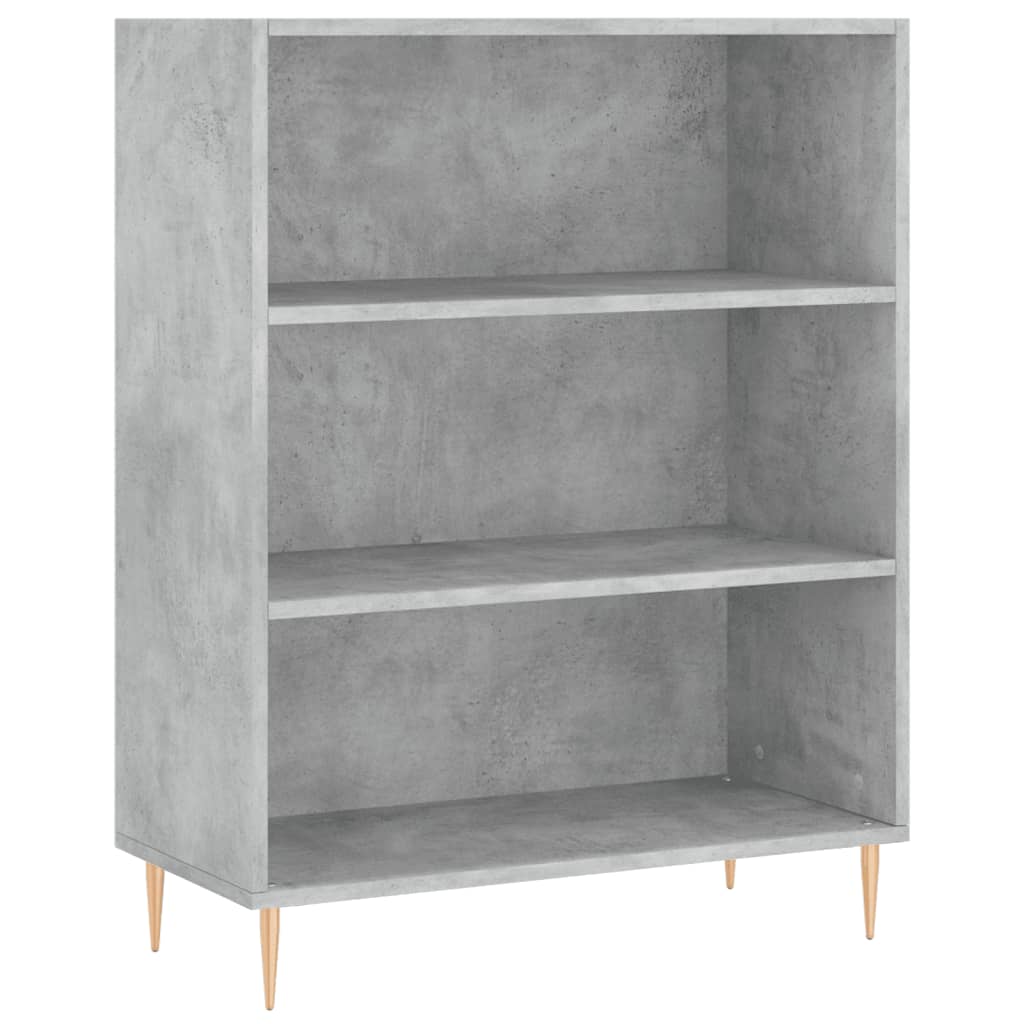 betonszürke szerelt fa könyvespolc 69,5 x 32,5 x 90 cm