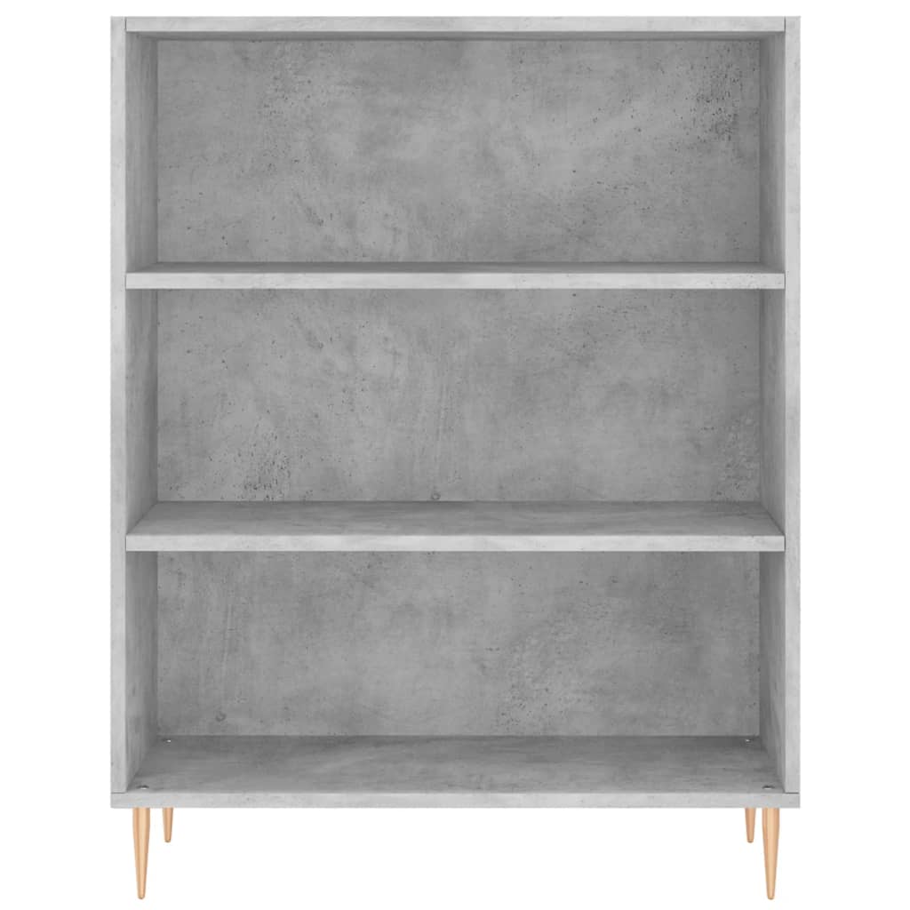 betonszürke szerelt fa könyvespolc 69,5 x 32,5 x 90 cm