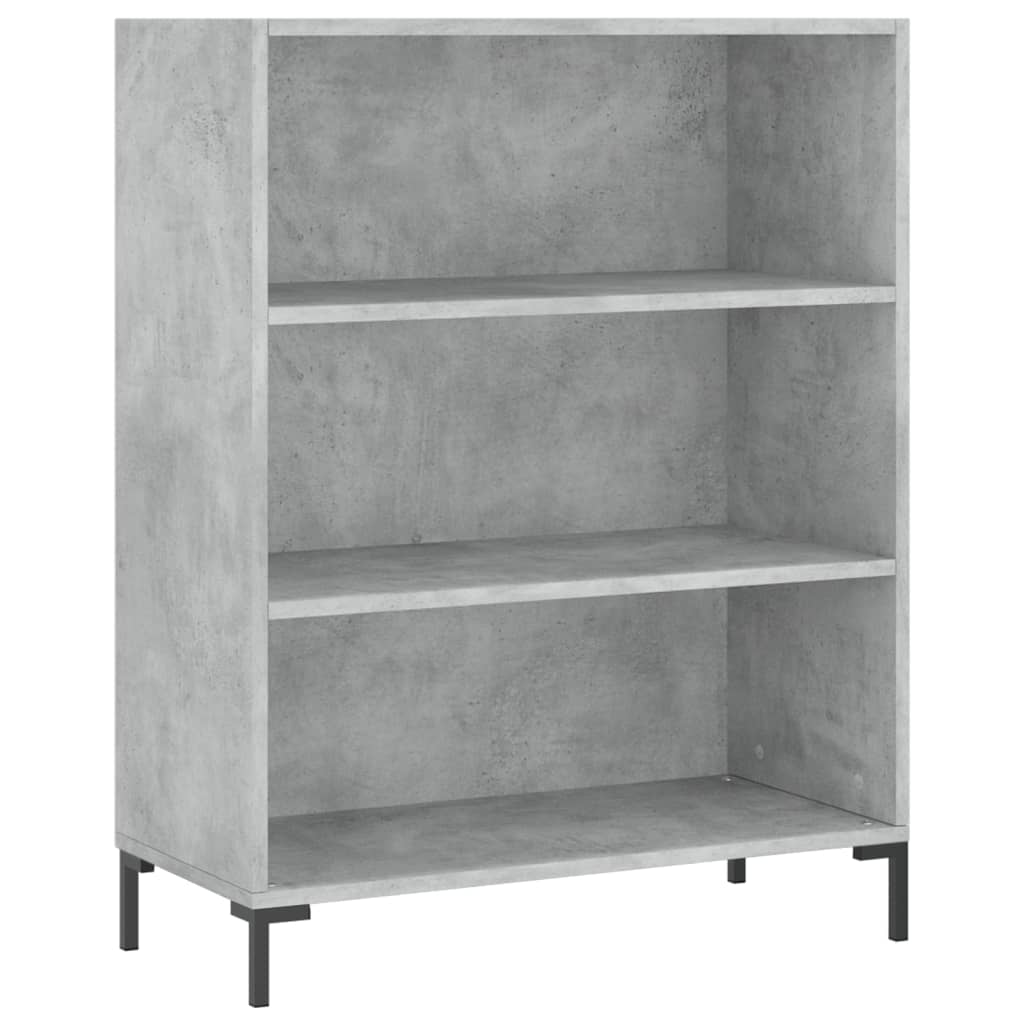 betonszürke szerelt fa könyvespolc 69,5 x 32,5 x 90 cm
