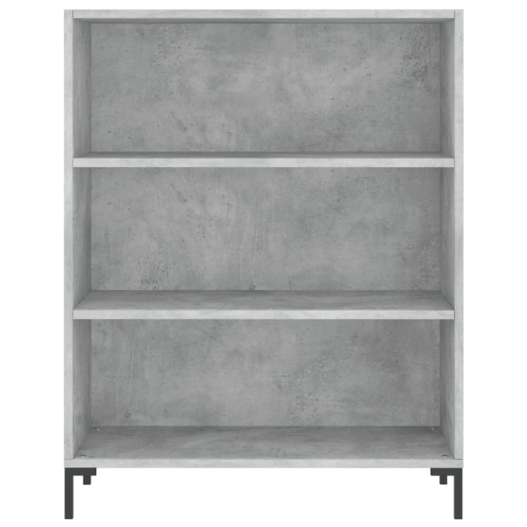 betonszürke szerelt fa könyvespolc 69,5 x 32,5 x 90 cm