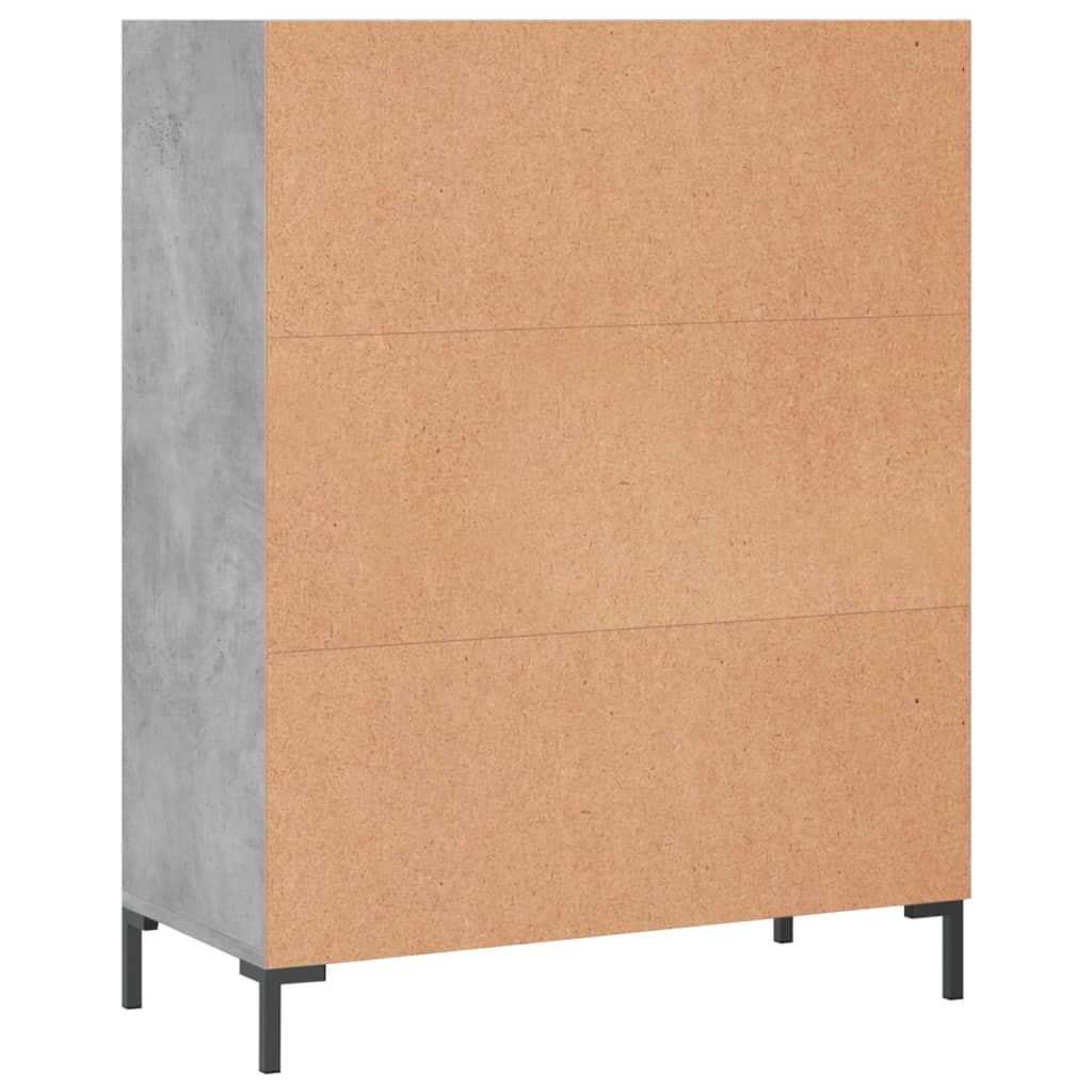betonszürke szerelt fa könyvespolc 69,5 x 32,5 x 90 cm