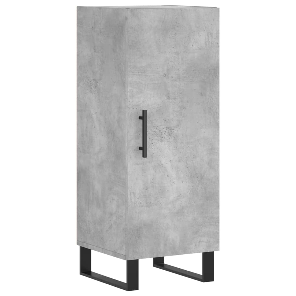 betonszürke szerelt fa tálalószekrény 34,5 x 34 x 90 cm