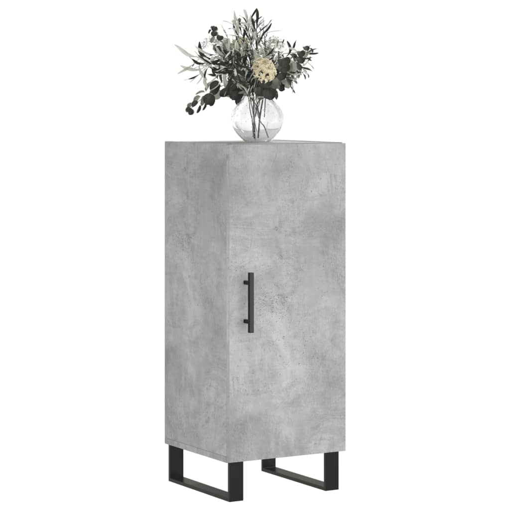 betonszürke szerelt fa tálalószekrény 34,5 x 34 x 90 cm