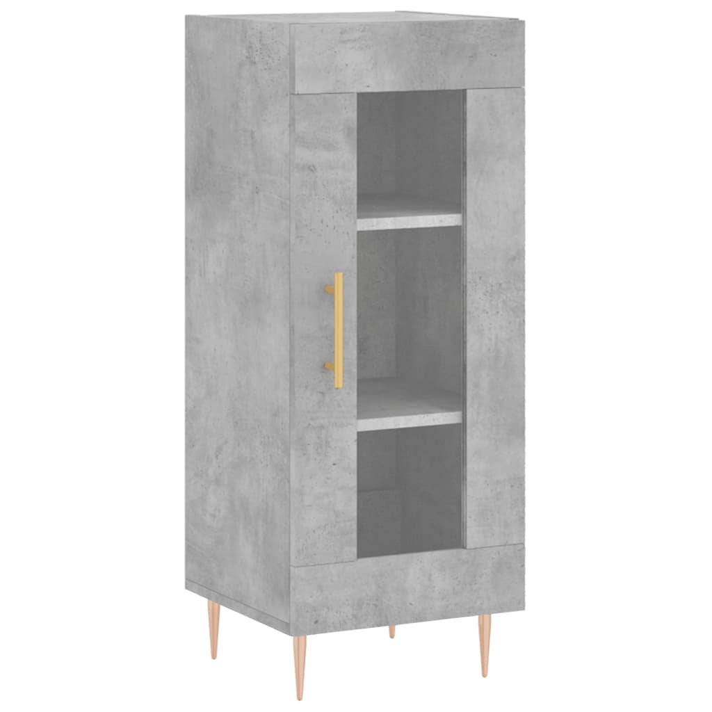 betonszürke szerelt fa tálalószekrény 34,5 x 34 x 90 cm