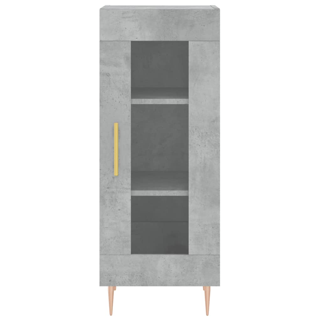 betonszürke szerelt fa tálalószekrény 34,5 x 34 x 90 cm