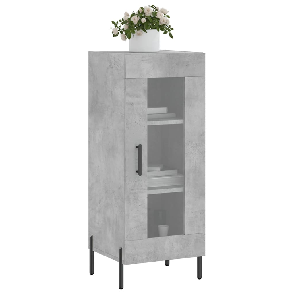 betonszürke szerelt fa tálalószekrény 34,5 x 34 x 90 cm